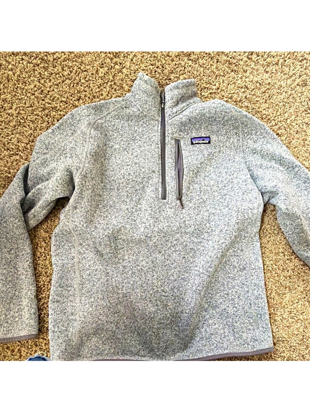 Patagonia Men’s Light Gray Half-Zip Fleece Pullover